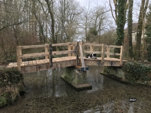 New footbridge at Kingston Deverill ford